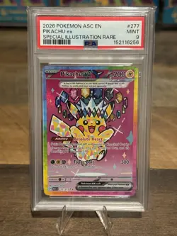 2026 POKEMON ASCENDED HEROES SPECIAL ILLUSTRATION RARE #277 PIKACHU EX PSA 9 - Image 2