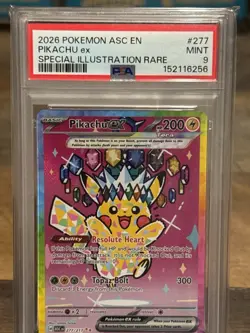 2026 POKEMON ASCENDED HEROES SPECIAL ILLUSTRATION RARE #277 PIKACHU EX PSA 9 - Image 3