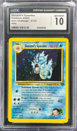 Pokemon Giovanni's Gyarados Holo Gym Challenge #5 CGC 10 Gem Mint - Image 1