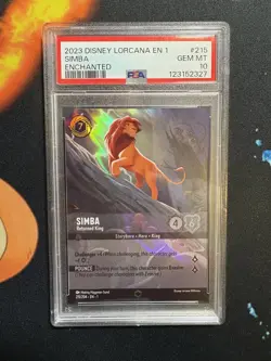 2023 DISNEY LORCANA ENCHANTED 1-THE FIRST CHAPTER #215 SIMBA PSA 10 gem mint - Image 1