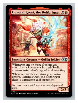 1x General Kreat, the Boltbringer, Anime Art Jumpstart, MTG Off Center A Bit - Image 1