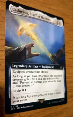 MTG Magic the Gathering Assassin's creed Caduceus Staff of Hermes Borderless NM - Image 1