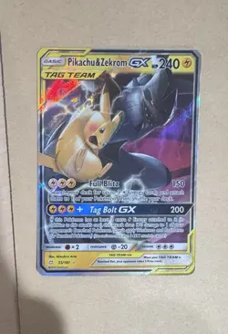 Pokemon Pikachu & Zekrom GX Ultra Rare Holo SM - Team Up 33/181 NM - Image 1