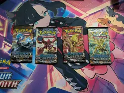 Pokemon XY Steam Siege Booster Pack Art Set, 4 Sealed Booster Lot - Image 1