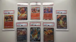Pokemon TCG charizard slabs Psa 10s bundle X8 One(psa9) - Image 1