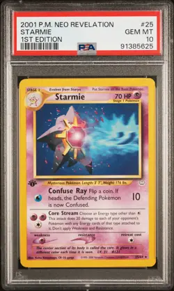 2001 POKEMON NEO REVELATION 1ST ED #25 STARMIE PSA 10 - Image 1