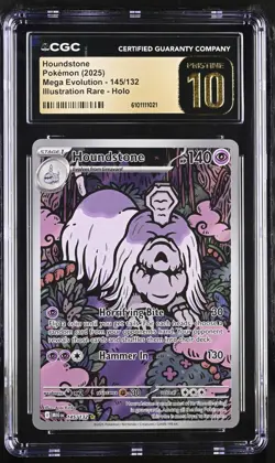 Pokemon Houndstone 145/132 Illustration Rare Mega Evolution - CGC 10 PRISTINE - Image 1