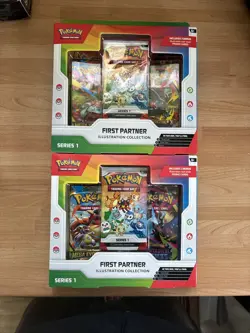Pokemon TCG First Partner Illustration Collection Box Series 1 New & Sealed x2 - Image 1