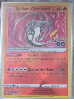 Pokemon Radiant Charizard 011/078 Radiant Rare Pokemon GO Holo 160 HP Basic - Image 1