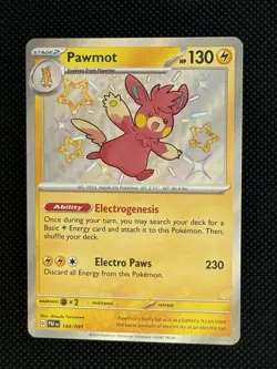 Pawmot - SV: Paldean Fates 144/091 - Pokemon TCG - NM - Shiny Holo Rare - Image 1
