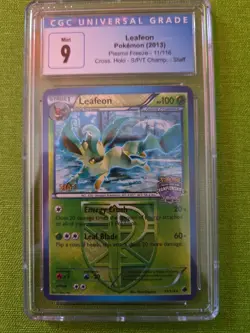 Pokemon Leafeon State/Province/Territory STAFF Champ Holo #11 CGC 9 Mint - Image 1