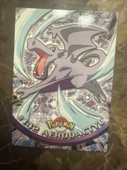 Pokemon AERODACTYL #142 Non-Holo Topps Blue Logo 1st TV Animation 2000 TCG - Image 1