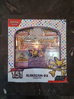 Pokemon Scarlet & Violet 151 Alakazam ex Collection Box 4 Boosters 3 Promos - Image 1