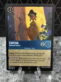 Disney Lorcana TCG Chicha Dedicated Mother Promo Card 5/P2 Cold Foil - Image 1