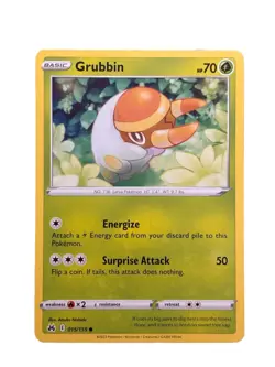 New: 2023 Pokemon TCG Grubbin 015 Crown Zenith Regular Common - Image 1