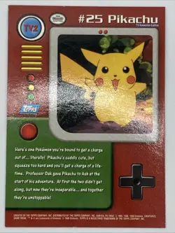 Pokemon Card Topps TV Animation Pikachu #25 TV2 Non Holo Blue Logo - Image 2