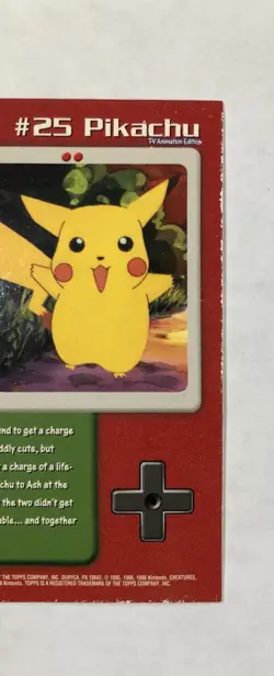 Pokemon Topps TV2 #25 Pikachu Card Holo Foil Textured LP TV Animation Black Logo - Image 4