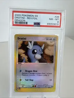2003 POKEMON EX DRAGON #26 DRATINI-REVERSE FOIL PSA 8 - Image 1