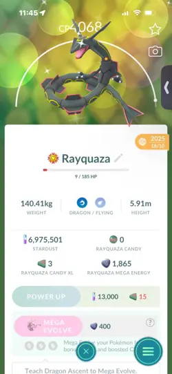 Pokemon Go Shiny Legendary Rayquaza ( High CP ) - Image 1