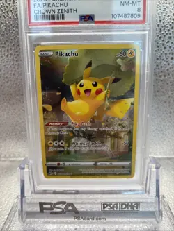2023 POKEMON SWORD & SHIELD CROWN ZENITH #GG30 FULL ART/PIKACHU PSA 8 - Image 3
