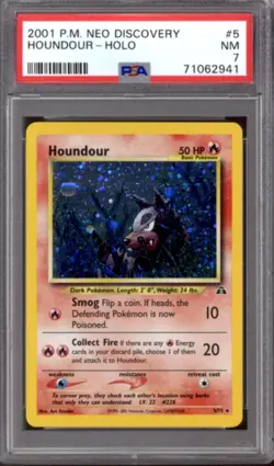 Pokemon Neo Discovery Houndour 5/75 PSA 7 - Image 1