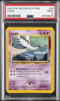 2001 POKEMON NEO REVELATION #20 LUGIA PSA 9 - Image 1