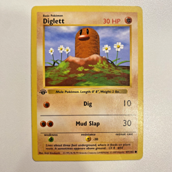 Diglett 47/102 1st Edition Shadowless Base Set Regular LP - Pokemon Card - Image 1