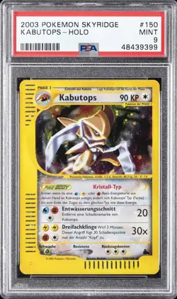 2003 POKEMON SKYRIDGE #150 KABUTOPS-HOLO PSA 9 - Image 1