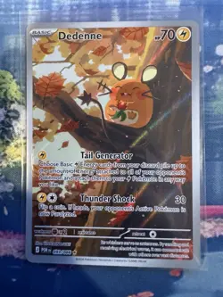 Pokemon Dedenne Holo Card POR 093/088 Basic 70 HP Tail Generator Thunder Shock - Image 1