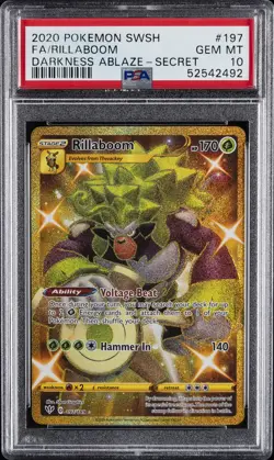 2020 POKEMON SWORD & SHIELD DARKNESS ABLAZE SECRET FULL ART/RILLABOOM PSA 10 - Image 1