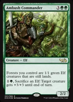 1x Ambush Commander - Foil Moderate Play, English Duel Decks: Anthology MTG Magi - Image 1