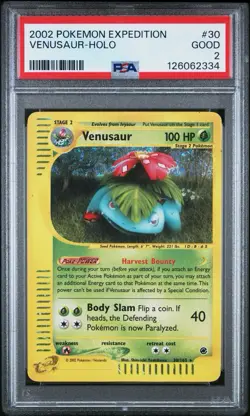 PSA 2 Venusaur Holo Rare 30/165 Expedition 2002 Pokemon WoTC E Reader Good - Image 1