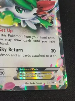 Pokemon Shaymin EX Holo Rare Roaring Skies 77/108 2015 Basic Card - Image 3