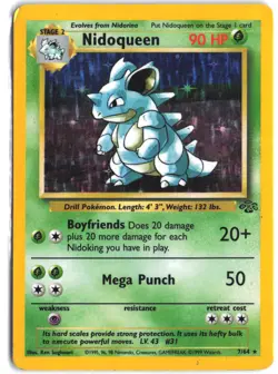 Nidoqueen 7/64 Holo Rare Jungle Pokemon - Image 1