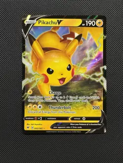 Pokemon TCG Pikachu V 043/185 SWSH04: Vivid Voltage Ultra Rare Near Mint - Image 1