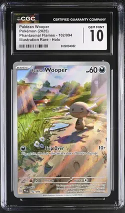 Paldean Wooper *CGC 10* Illustration Rare *Phantasmal Flames* #102 * Pokemon - Image 1