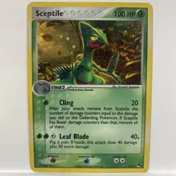 Pokemon TCG Sceptile 4/17 Pop Series 1 Holo Rare Card Played HP - Image 1