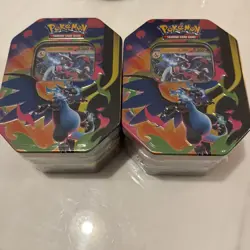 2 x Pokemon TCG Mega Charizard X Tin New Sealed Evolution Phantasmal Fast 📦 - Image 1