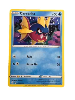 New: 2021 Pokemon TCG Carvanha 035 Swsh07: Evolving Skies Regular Common - Image 1