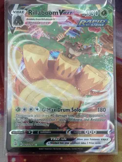 Pokemon Rillaboom VMAX 023/264 Fusion Strike Ultra Rare Rapid Strike Holo EN - Image 1