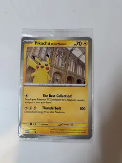 Pikachu⚡at the Natural History Museum Pokemon Sealed JUMBO Promo Card - Image 1