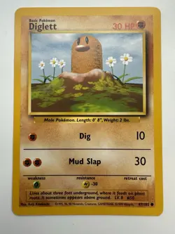 Pokemon TCG - Diglett - 47/102 - Unlimited Base Set - LP Common (1999) - Image 1