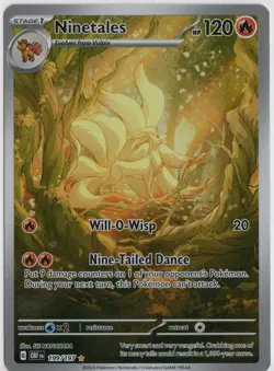 Pokemon Ninetails TCG Sv03: Obsidian Flames Holo Illustration Rare Card 199/197 - Image 1