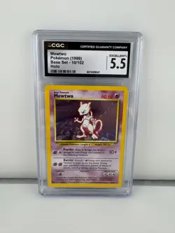 Mewtwo Holo 1999 Base Set Pokemon CGC 5.5 - Image 1