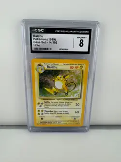 Raichu Holo 1999 Base Set Pokemon CGC 8 - Image 1