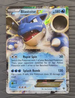 2014 Blastoise EX 29/146 XY Base Set Ultra Rare Pokemon Card NM - Image 1