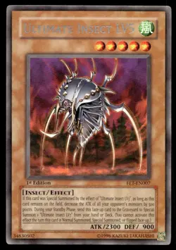 1996 Yu-Gi-Oh! 1st edition Ultimate Insect LV5 #FET-EN007 Uncirculated NMT. - Image 1