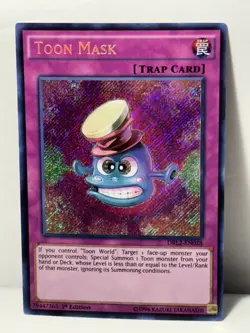 Toon Mask DRL2-EN028 1st Edition Secret Rare LP Yugioh TCG - Image 1