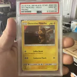 Pokemon TCG 2019 Detective Pikachu SM190 Promo Holo Card PSA 10! - Image 1