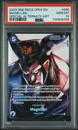 One Piece Card Game TCG English OP02-085 Magellan SP OP04 Alt Art - PSA 10 - Image 1